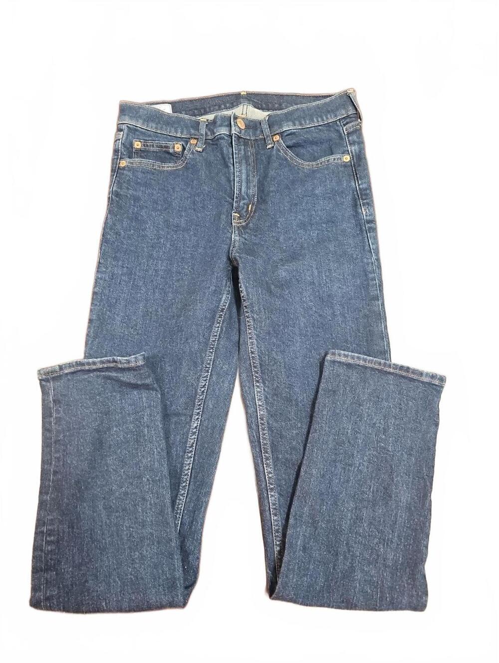 GAP Jeans Size 28 6 Tall Vintage Slim Mid Rise Dark Indigo Blue Denim Stretch
